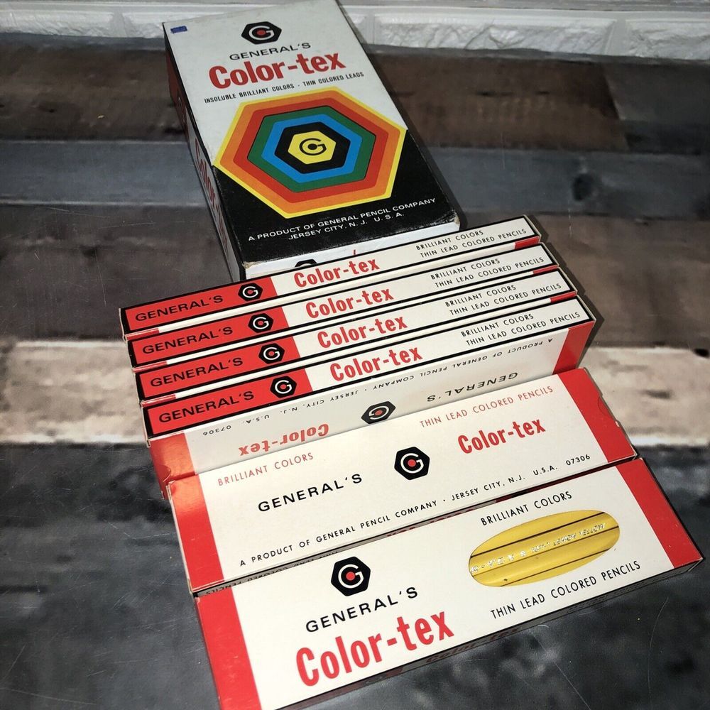 General's Pencils 6 Box (72) Color-tex 1811-T Thin‎ Lead Unused Unsharpened USA